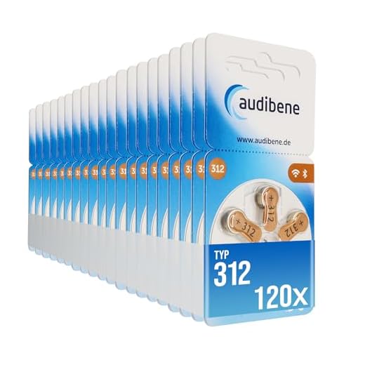 audibene Hörgerätebatterien Typ 312 braun, Batterien für Hörgeräte 120 Stück Vorratspack, Made in Germany, inkl. GRATIS Reinigungstuch, Wireless Approved, quecksilberfrei