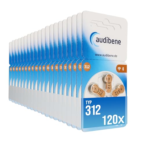 audibene Hörgerätebatterien Typ 312 (braun) 120 STK. Vorteilspack