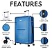 FLYMAX 55x35x20 4 Wheel Super Lightweight Cabin Luggage Suitcase Hand Carry on Flight Travel Bags Approved On Board Fits Flybe Easyjet Ryanair Jet 2 35 Liter Blue