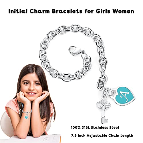 Initial Charm Bracelets for Women/Girls, Unique Jewelry Gifts for Women Teens Girls Mom Daughter Granddaughter Sister Friends on Birthday/Christmas/Valentines Day3