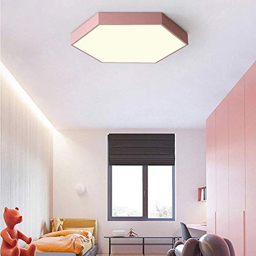 Lámpara de techo hexagonal regulable LED de 50cm y 36W con mando para salón 4