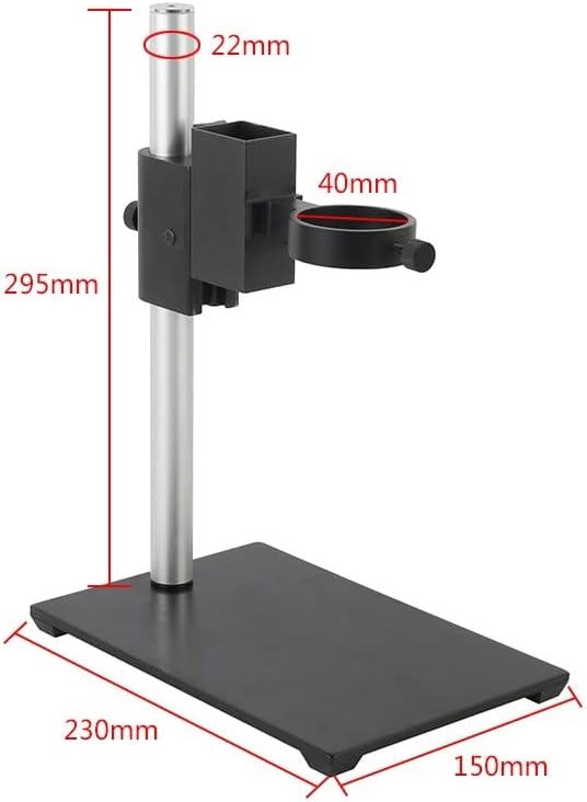 Adjustable Lab Video Microscope Stand with 40mm & 50mm Ring Holders for H VGA Camera - Durable Industrial Observation Equipment for Enhanced Viewing Stability