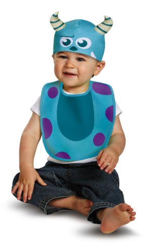 Disguise Baby's Disney Pixar Monster's University Sulley Infant Bib and Hat, Blue/Purple/White, 0-6 Months