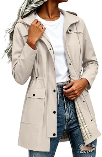 Waterproof Jacket Lightweight for Women Ladies Windbreaker Rain C...