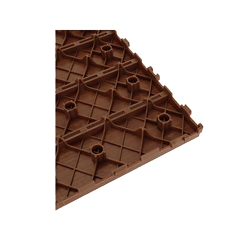 10 Pezzi Piastrelle Plastica da Giardino, 30X30cm, Mattonelle In PVC, Colore Marrone Scuro, Pavimento Ad Incastro, Totale 0.9 m², Tagliabile - 6