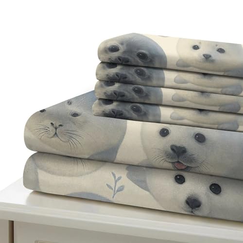 Parure de lit phoque mignon 3D, le cadeau idéal en microfibre douce pour lit garçon