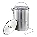Chard ASP30, Aluminum Stock Pot and Perforated Strainer Basket with Safety Hanger, 30 Quart
