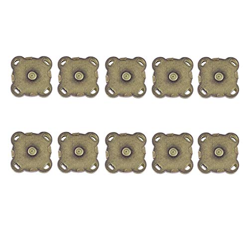 WINOMO 10 Sets of 15mm Sew in Magnetic Bag Clasps for Sewing (Bronze)