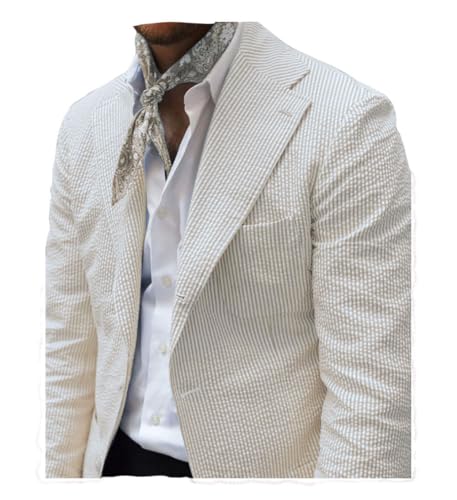 Men Seersucker Summer Jacket Mens Seersucker Blazer Mens Beach Outfit