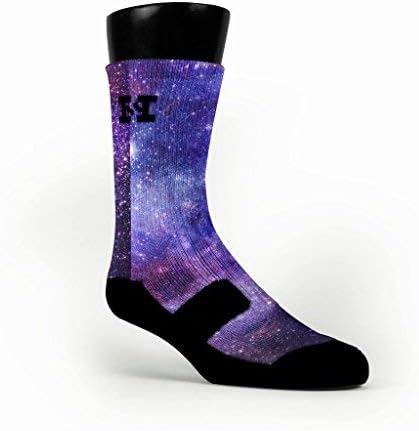 HoopSwagg Brand Athletic Socks Deep Space, Multicolor, X-Large