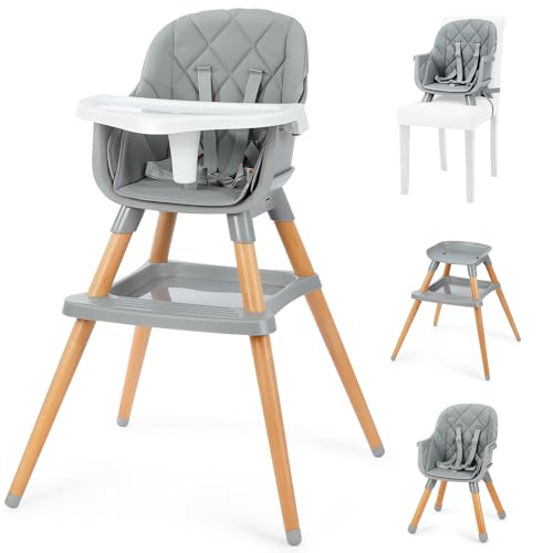 Ezebaby Trona Asiento Elevador Silla Infantil Taburete De Bar, Trona 6 En 1 Para Bebé, Multifunción, Patas De Madera, A Partir De 6 Meses Gris Con Estante Ezebaby Trona Asiento Elevador Silla Infantil Taburete De Bar, Trona 6 En 1 Para Bebé, Multifunción, Patas De Madera, A Partir De 6 Meses Gris Con Estante