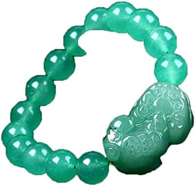 ZHIBONatural Jadeite A Stone PIXIU Bracelet New Cute Handmade Carved With Red/Black Beads Women Men's Gift Bracelets Jades Jewelry