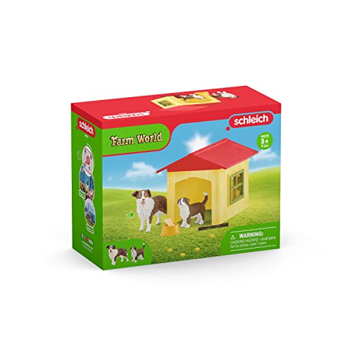 SCHLEICH 42573 Hundehütte, für Kinder ab 3+ Jahren, Farm World - Spielset