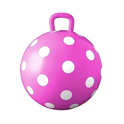 Hedstrom , Kid's Pink Polka Dot Hopper Ballride-on Toy, Bouncy Hopping Ball with Handle - 15 Inch