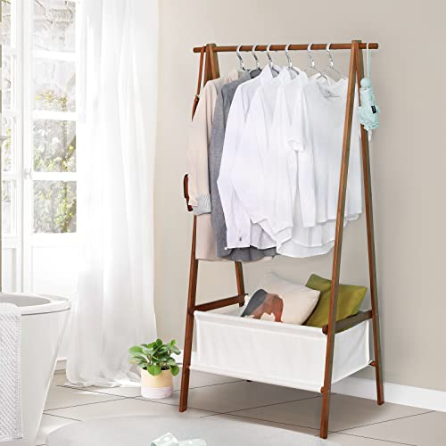 Jotsport Bamboo Clothing Rack Foldable Clothes Hanging Stand With Cloth Storage Bag For Laundry, Bedroom, Guest Room, Entryway, Dressing Room #TOP1