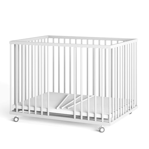 Sämann® Laufgitter 75x100 cm mit Matratze und Schlupfsprossen, stufenlos...