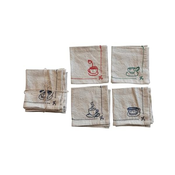   Creative-Co-Op-Coffee-and-Tea-Cotton-and-Linen-Cocktail-Napkins-Multicolor-Set-of-4
