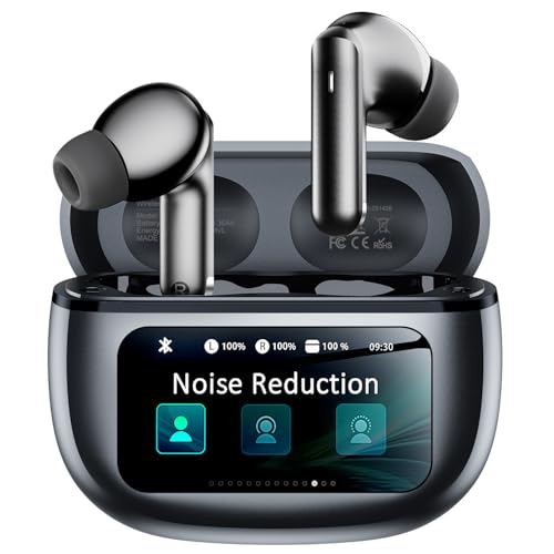 Wireless Earbuds, Ear Buds Active Noise Cancelling with Charging Case, 6.0 Bluetooth Earbuds with AI Clear Calls, 40H Playtime for Sports & Working, Stereo Sound Headphones for iPhone/Android-Black