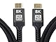 PremiumCord 8K Ultra High Speed ​​HDMI 2.1 Kabel M/M 48Gbps mit Ethernet, Videoauflösung 8K@60Hz, Deep Color, 3D, EDID, ARC, HDR, 3x geschirmt, Textilkabel Geflecht, Vergoldet, Länge 9m