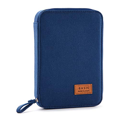 Huyiko Kawaii - Funda para lápices con cremallera, gran capacidad, para iPad, escuela y papelería azul marino