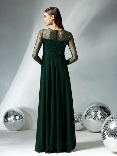 Image of Miss Chase Women's Long Sleeve Sequin Maxi Dress