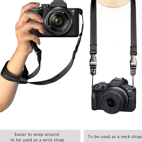 Kameragurt Schmal,Kamera Tragegurt,Gurt für kompaktkamera,kamera Band Schnellverschluss,Camera Strap Thin Short,tragegurt fernglas,Schwarz,99CM