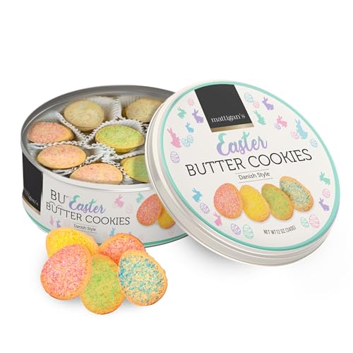 Mattigan's Danish style Cookies, Individually Wrapped, Easter Tin, 12 oz