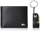 Cocodrilo metálico Lacoste NH3288FG, Accesorio de Viaje-Billetera para Hombre, Noir, Talla única