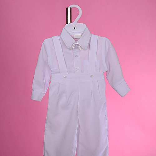 Lito Angels Baby Jungen 5 Teilig Taufbekleidung Taufanzug Taufe Festlich Anzug Bekleidungsset Formale Outfit mit Hut 3-6 Monate Weiß