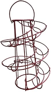 Amuzocity Modern Egg Skelter Holder Roller Wire Rack Dispenser Keeper Stand 24 - Red, 18x30.5cm