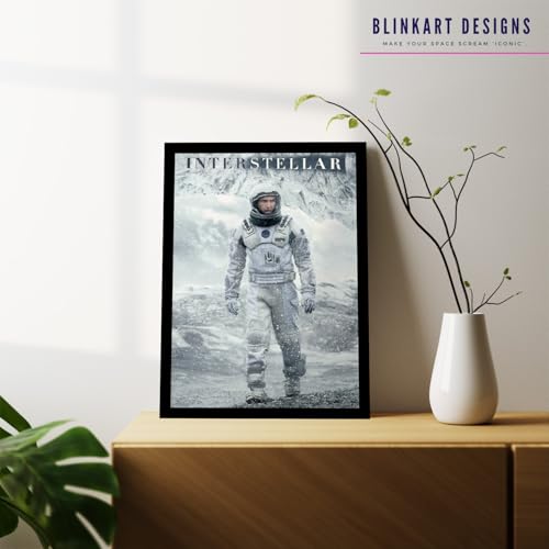 Image of BLINKART Interstellar (2014) Movie Poster Frame 12x18 Inch | Premium 300 GSM Paper Wall Print | Vintage Film Artwork for Home, Bedroom, Living Room, Office | Framed Photo Decor