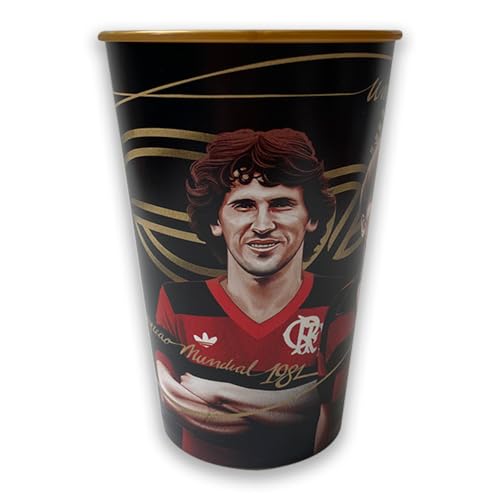 Kit Copo e Cordão do Flamengo Oficial Zico - Plástico 550ml