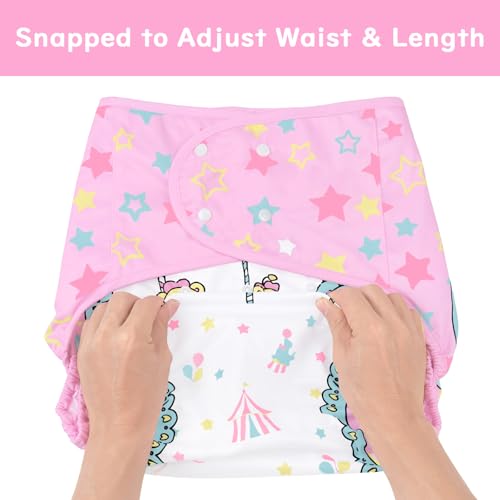 Image of Littleforbig Washable Adjustable Reusable Waterproof Cloth Adult Diaper Wrap Cover One Size - Little Circus