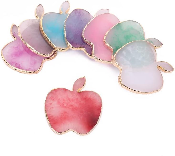 Miniatura 6 de AKOAK Paleta de esmalte de uñas de gel de ágata de resina natural, 1 paquete de herramientas de arte de uñas (manzana, verde)