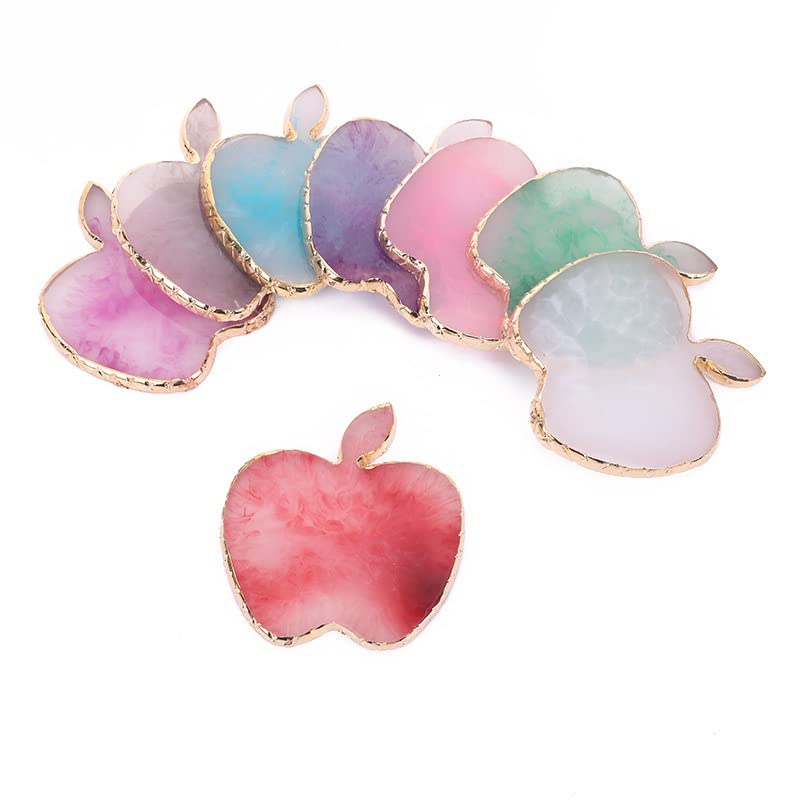 Miniatura 6 de AKOAK Paleta de esmalte de uñas de gel de ágata de resina natural, 1 paquete de herramientas de arte de uñas (manzana, verde)