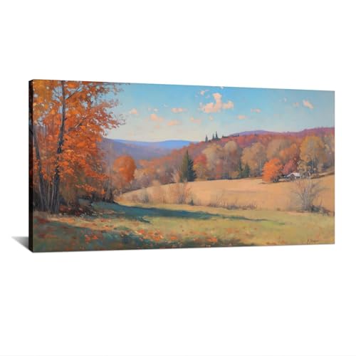Affiche paysage vintage JGGXHM 25x50 cm toile décoration murale sans cadre