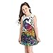Produktbild BURFLY Baby Mädchen Pfau Druck ärmellose Prinzessin Kleid lose Oben, Kinder Schönheit Kleid Kleid Party Strand EIN Wort Rock