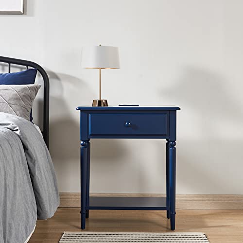 Leick Home Coastal Nightstand, Solid Wood, with USB-C Charging, 1 Drawer and 1 Shelf, Navy, 20022-NV - Image 12