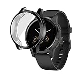 KONEE Coque Compatible avec Garmin Vivoactive 4S 40mm, Coque avec Protecteur D'écran, [Anti-Rayures] [Ultra Mince Souple] Couverture Totale TPU Cas pour Garmin Vivoactive 4S - Noir