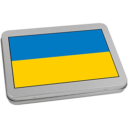 Azeeda 170mm 'Ukraine Flag' Metal Hinged Tin/Storage Box (TT00108899)