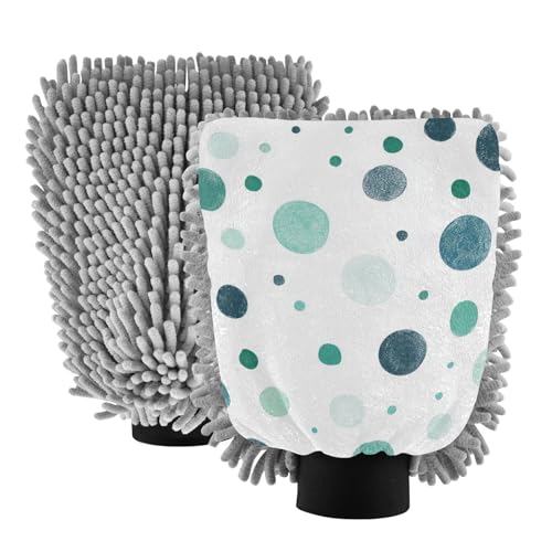 Manoplas de lavado de coche de estilo sencillo bohemio con puntos de cielo, guantes de lavado de coche, guantes para detalles de coche