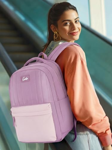 Image of Genie Quillet School Backpack For Girls |19 Inch-36 Litres With Laptop Sleeve, Rain cover, Three Compartments, |Best for Books, Water Bottles, Stationery, Laptop, Lunch Box & Essentials - Wine Red