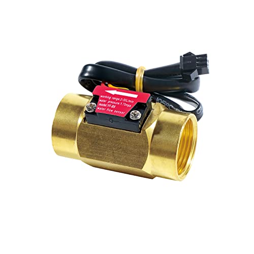 Sensor de flujo de agua de latón G3/4 medidor de efecto Hall BSP 2-50 L/min 3