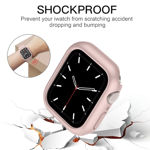 Recoppa Case Compatible for Apple Watch Series 7/8/9 – 45mm ONLY, Shockproof Ultra-Thin Hard PC Bumper Case All-Around Edge Protective Cover Frame [NO Screen Protector] for iWatch Accessories, Pink by Recoppa - Image 2