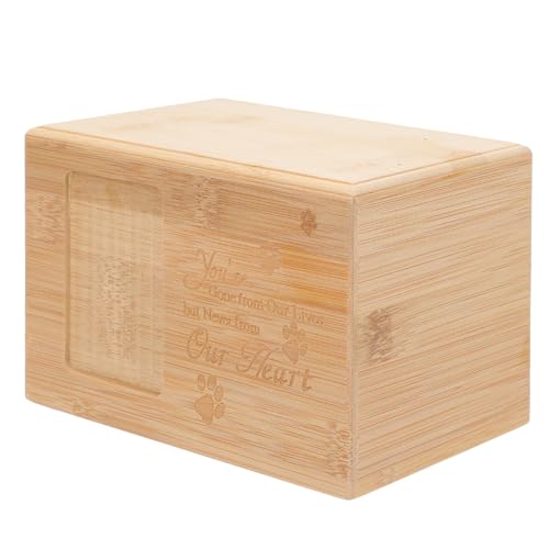 WOONEKY Urne Funéraire en Bambou pour Animaux de Compagnie Boîte à Cendres Naturelle 1 Pièce Imperméable et Écologique Respect Durable pour Chien et Chat Surface Lisse et Ponçage Fin