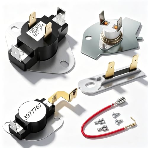 WP3387134 Cycling Thermostat WP3392519 Dryer Thermal Fuse for Whirlpool maytag Kenmore with 3977393 Cut-Off Fuse Kit WP3977767 Dryer High-Limit Thermostat Replaces Parts 3392519 3387134 3977767