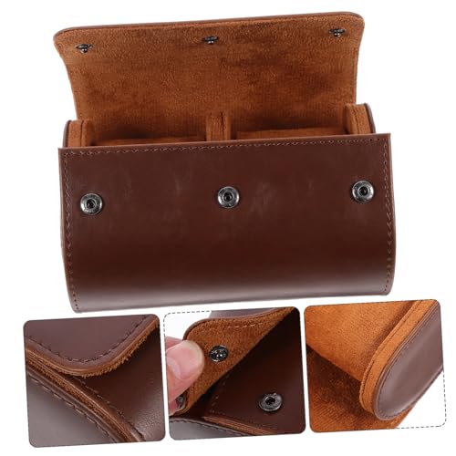 Boîte montres en cuir PU marron avec intérieur doux pour protéger vos garde-temps de luxe