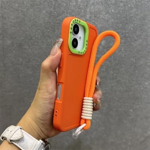 RNOZX iPhone 16 Pro Max�p ���O�W���A���[ �R���W�����J���[ �������[�h�P�[�X �n���h���X�g�X�g���b�v �\�t�g�J�o�[�iiPhone 16 Pro Max/�I�����W�O���[��GS�j