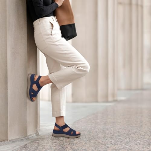 Image of SHIBEVER Wedge Sandals Women Comfortable: Sandals for Women 2026 Dressy Summer Ankle Strap Open Toe Low Heel Platform Wedges Shoes