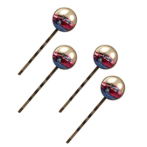Épingles à cheveux voiture de course femme - Accessoire coiffure barrette métal x4